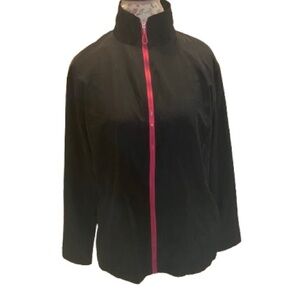 Women's Black Jacket with Pink Zipper
